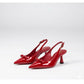 Slingback Stiletto Court Heel With Bow Design Shoe