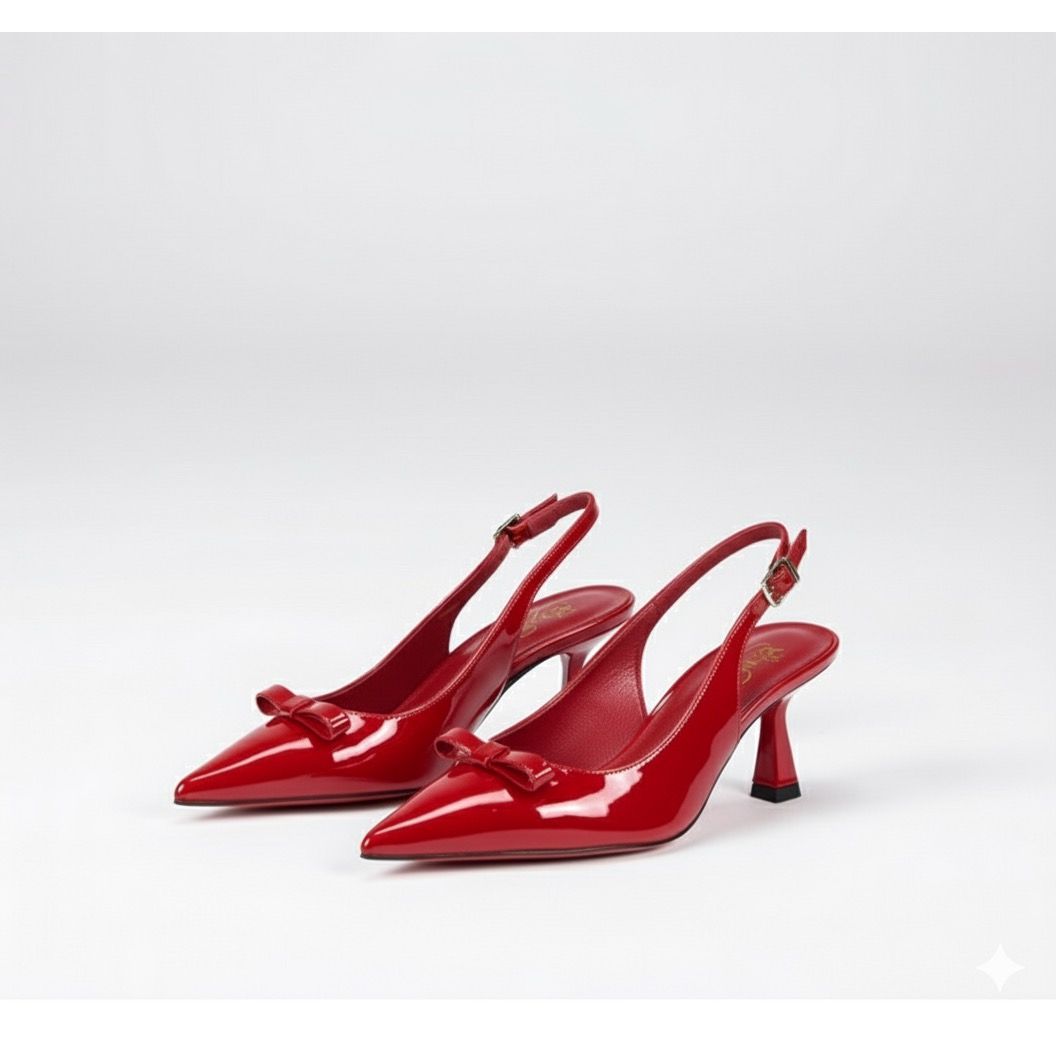 Slingback Stiletto Court Heel With Bow Design Shoe