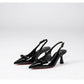 Slingback Stiletto Court Heel With Bow Design Shoe