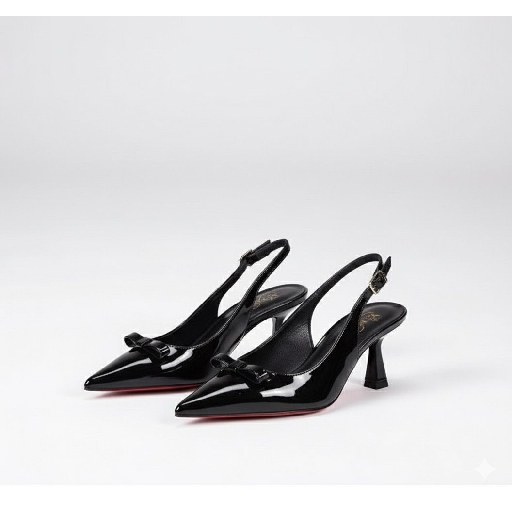 Slingback Stiletto Court Heel With Bow Design Shoe