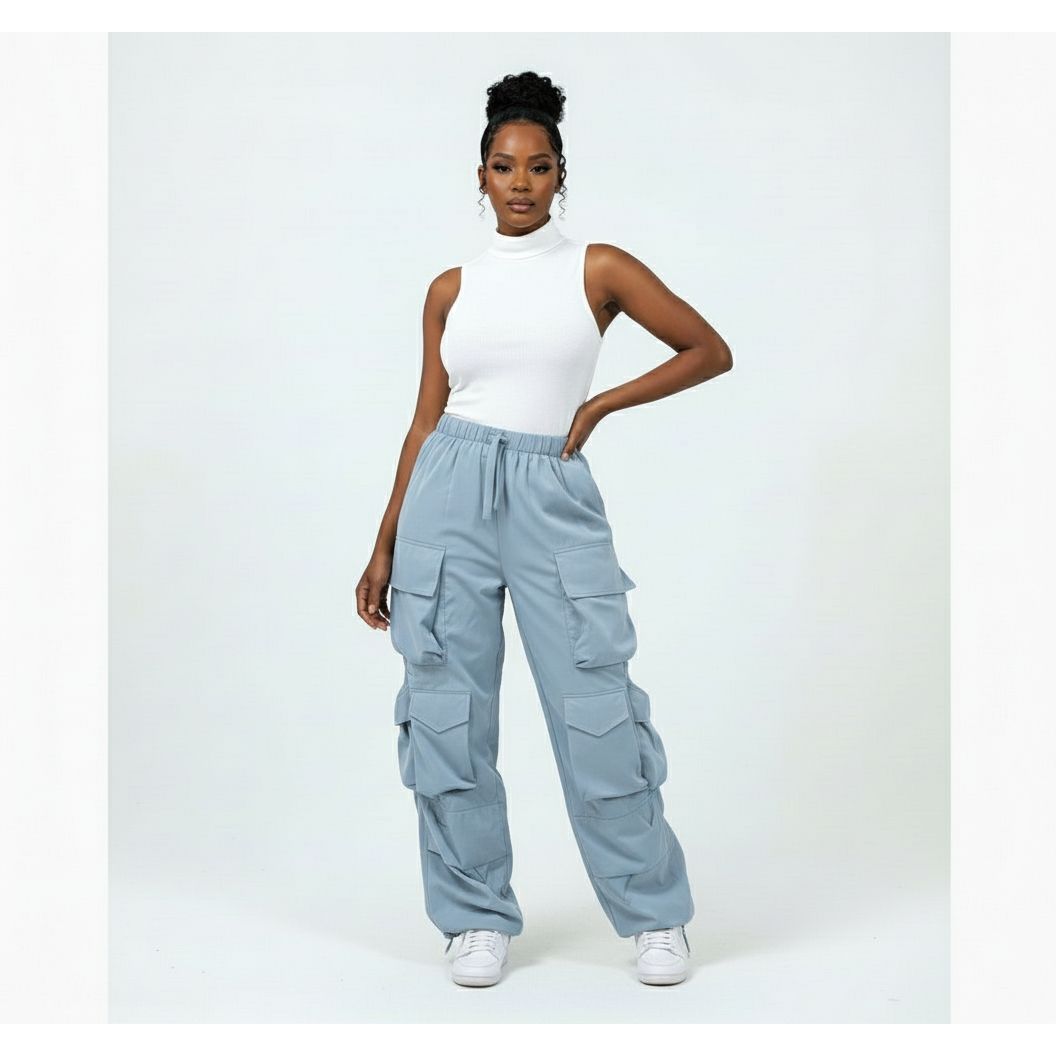 Side pocket high waisted cargo pant