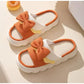 Thick-soled Cute Linen Slippers For Women.
