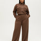 Two Piece Lounge Set with Zip-Up Crop Jacket