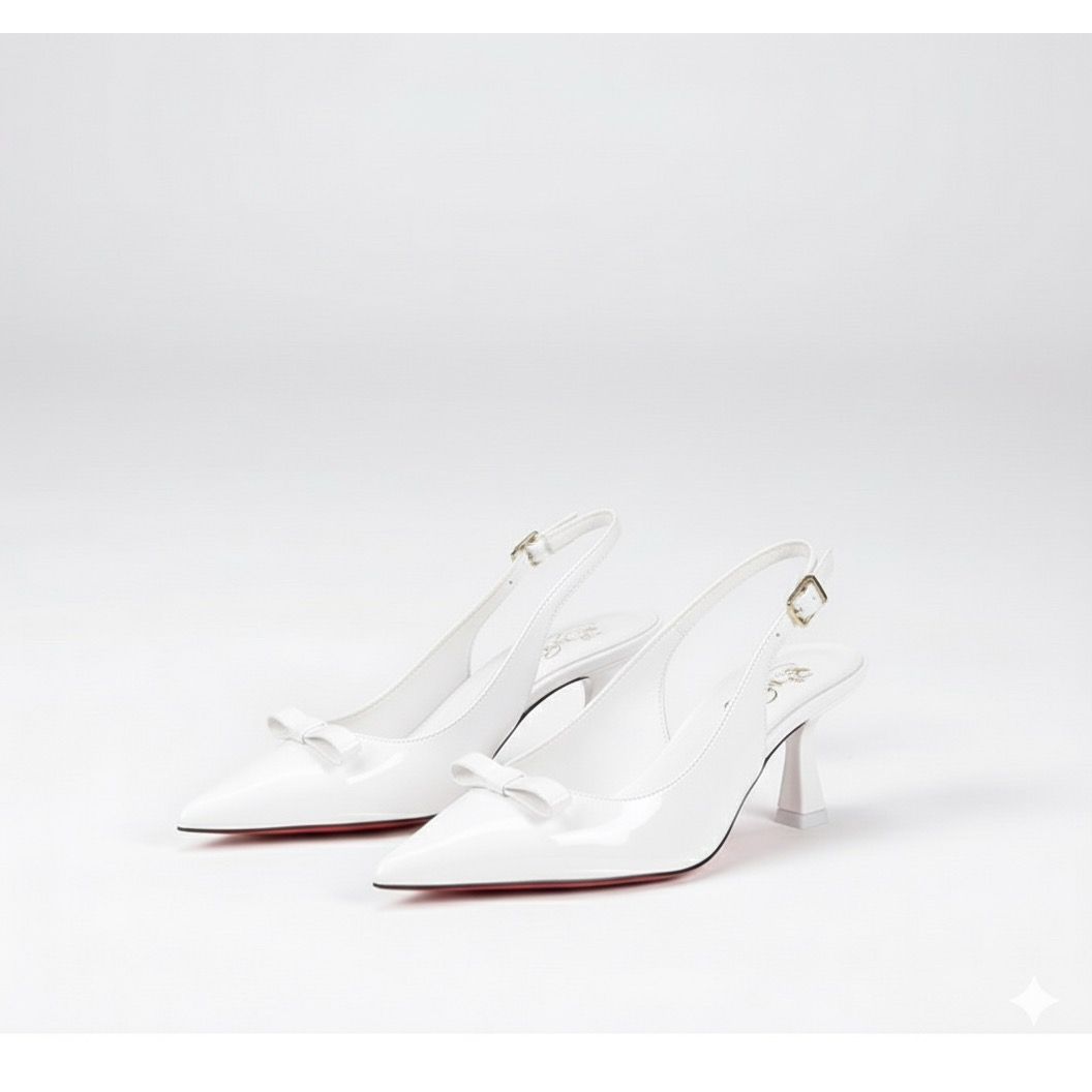 Slingback Stiletto Court Heel With Bow Design Shoe