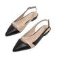 Elegant Two-Tone Slingback Flats.