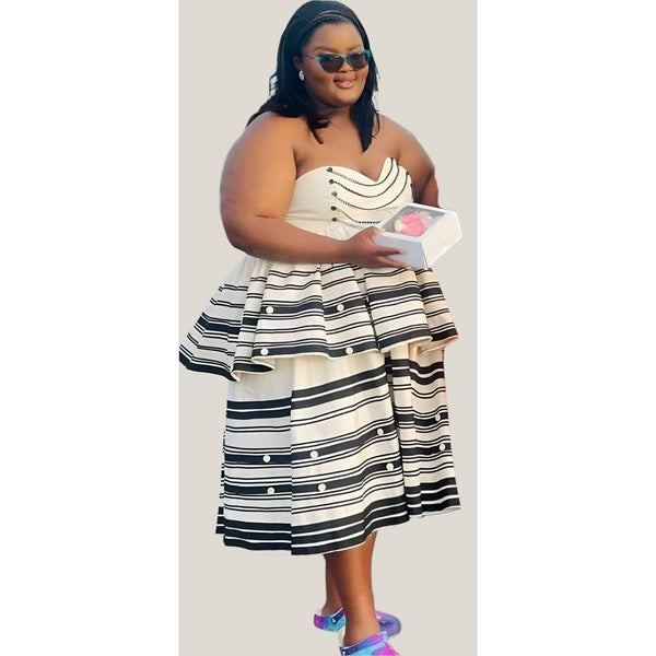 Sleeveless Printed Xhosa Midi Traditional Dress. – YELLOW SUB TRADING