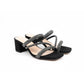 Leather strappy block heel sandals