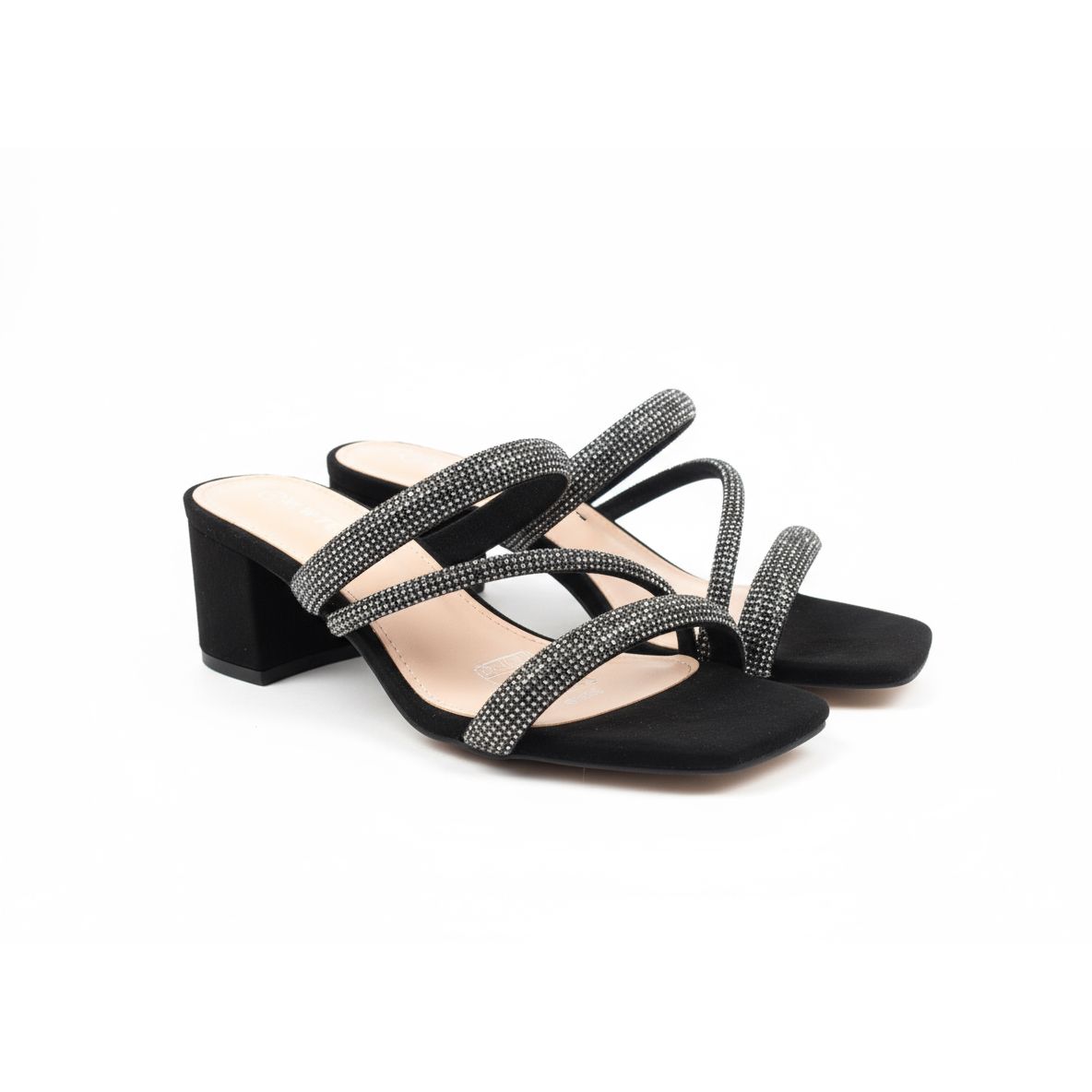 Leather strappy block heel sandals