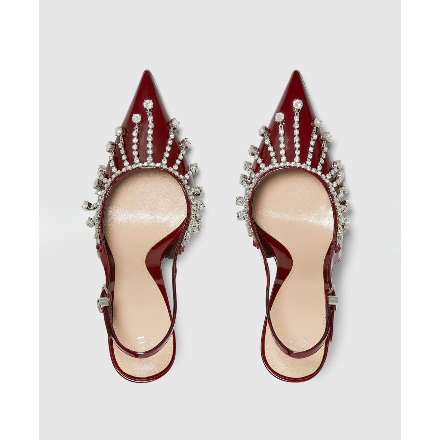 Diamond Embellishment Stiletto Pointed-Toe Shoes.