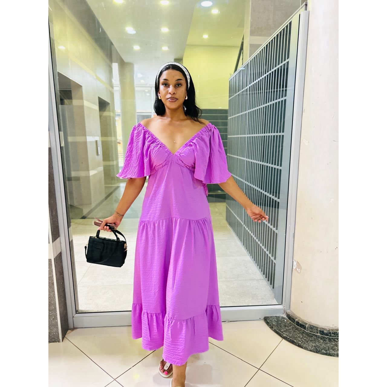 Ruffle Sleeve Maxi Dress