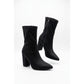 Stretchy Sock Block Heel Pointed Toe Boots
