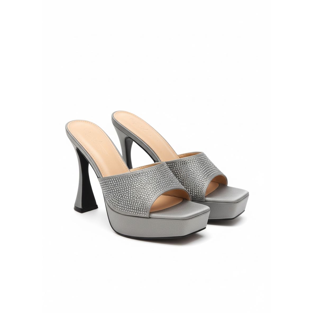 Chunky Platform Slip On High Heel Mules.