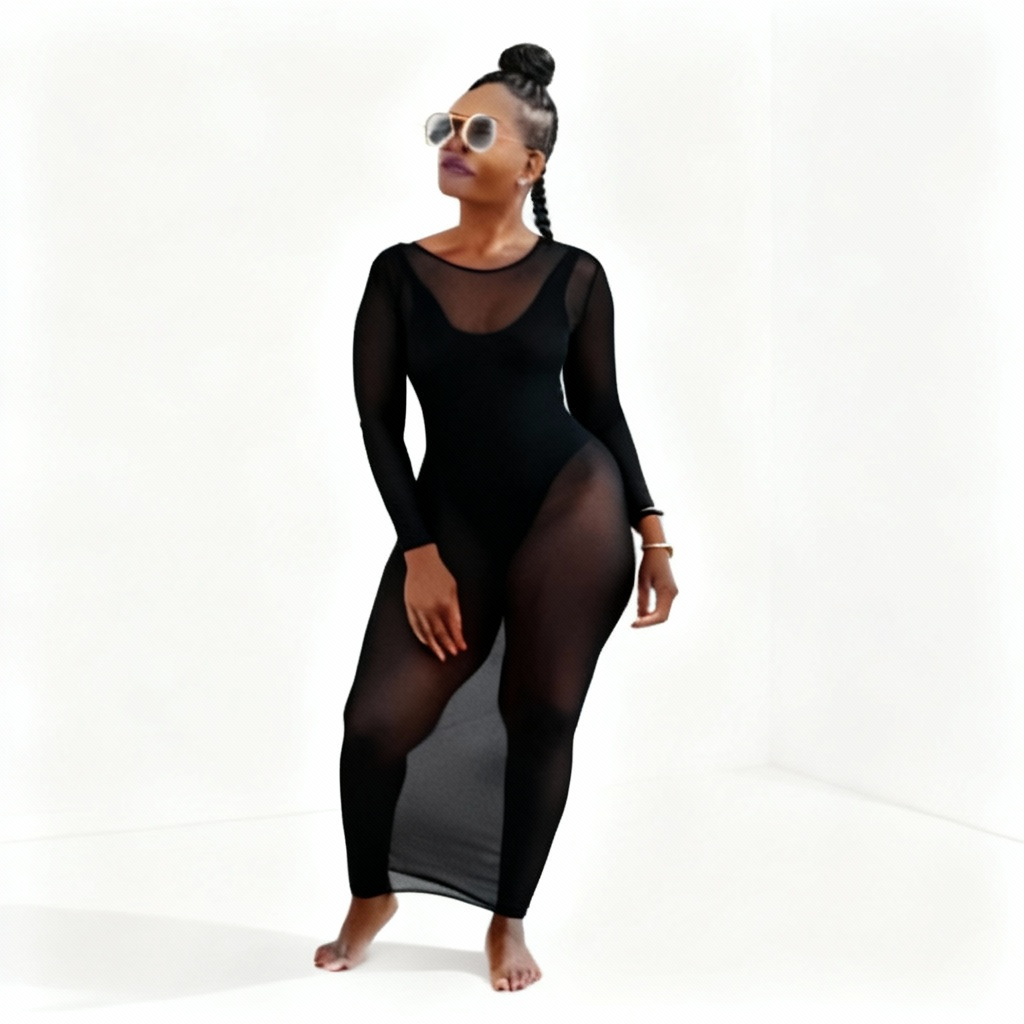 Swimming Suit See-through Cover Up