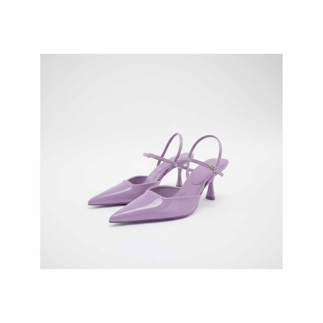 Glossy Short Heel Sandals