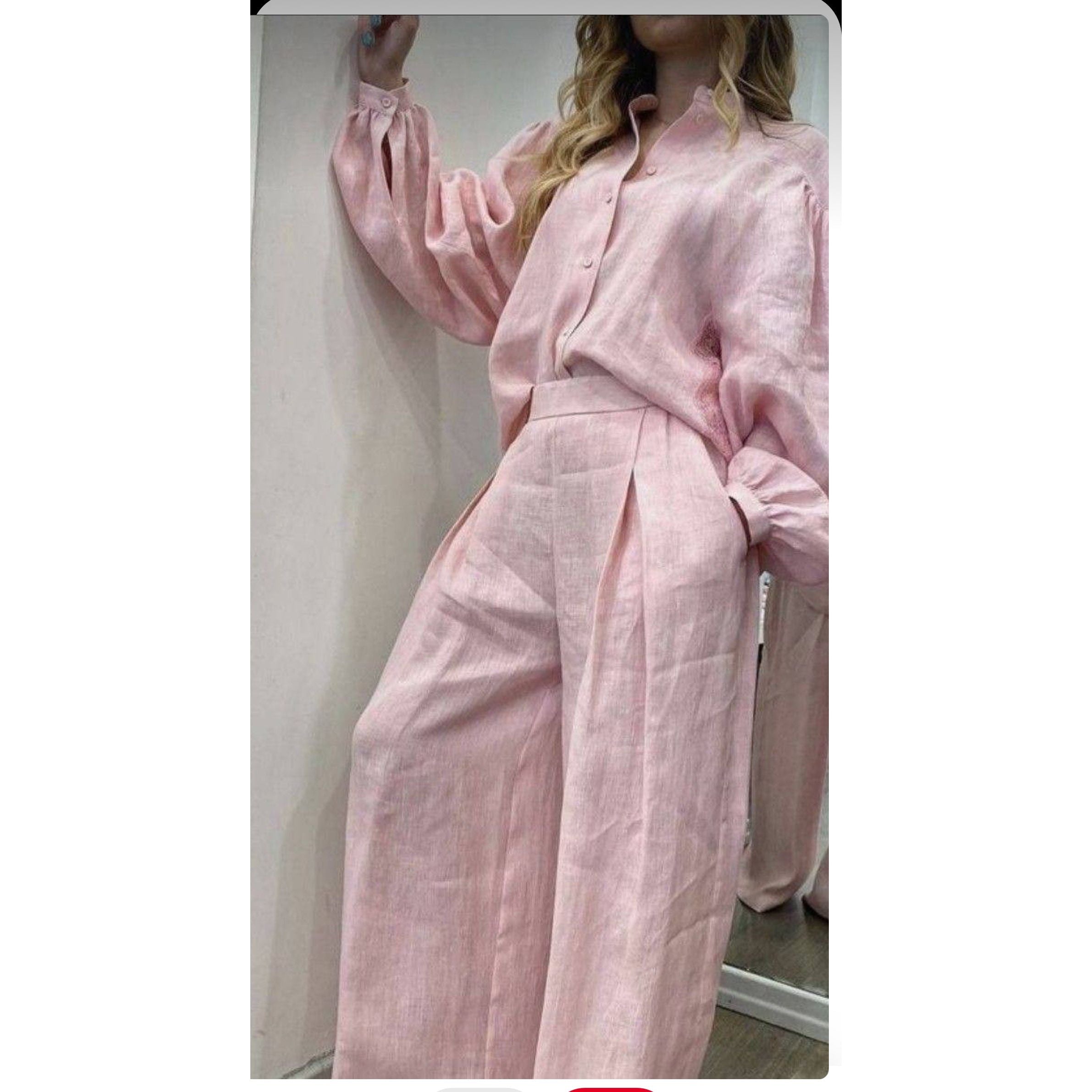 Drop Shoulder Shirt & Wide Leg Pants.