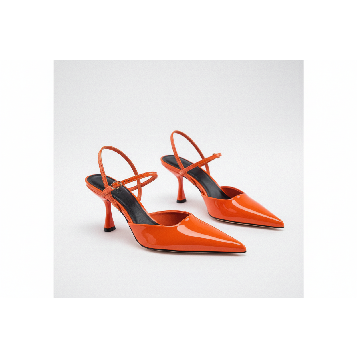 Glossy Short Heel Sandals