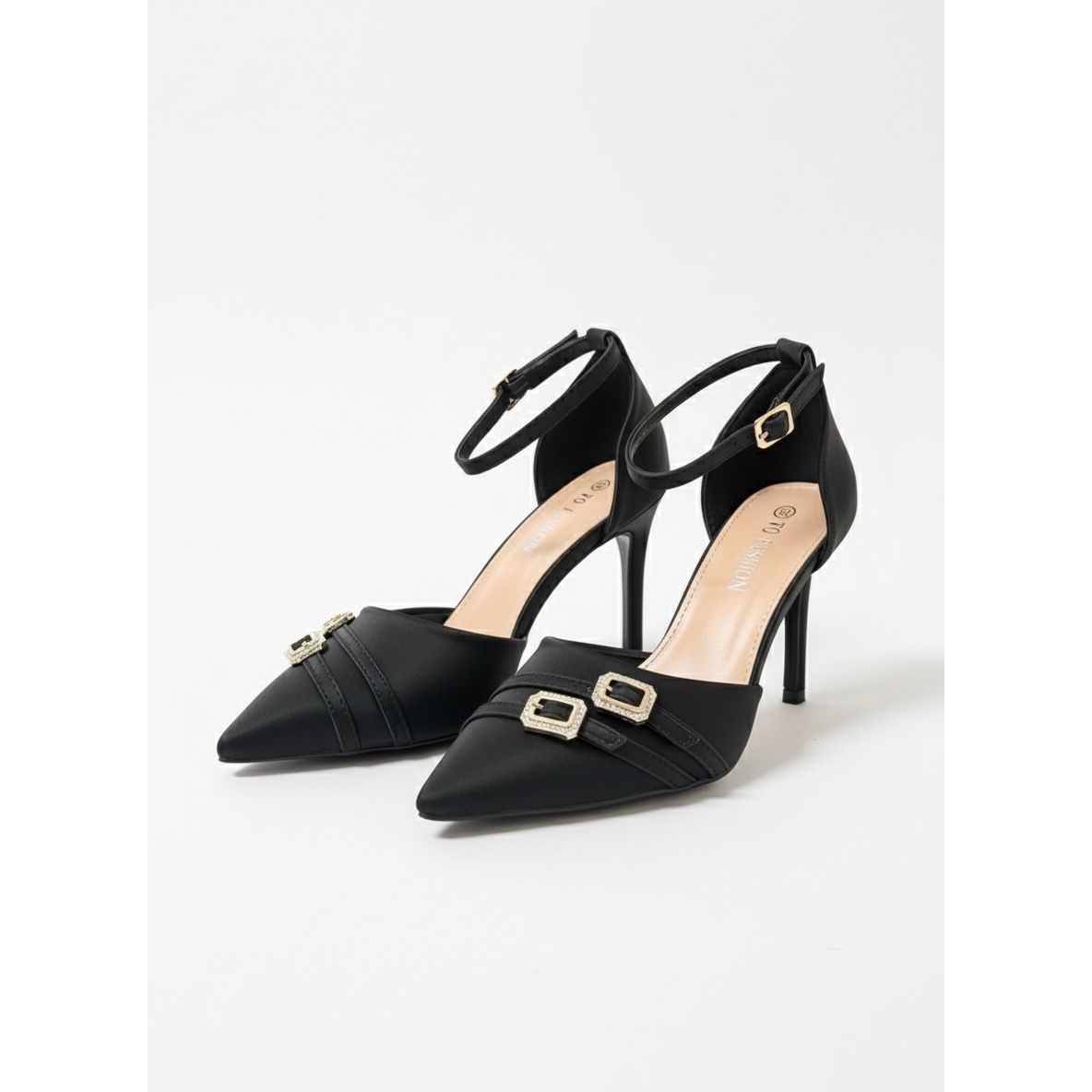 Sexy Metal Clasp Pointy Heel Pumps Shoes