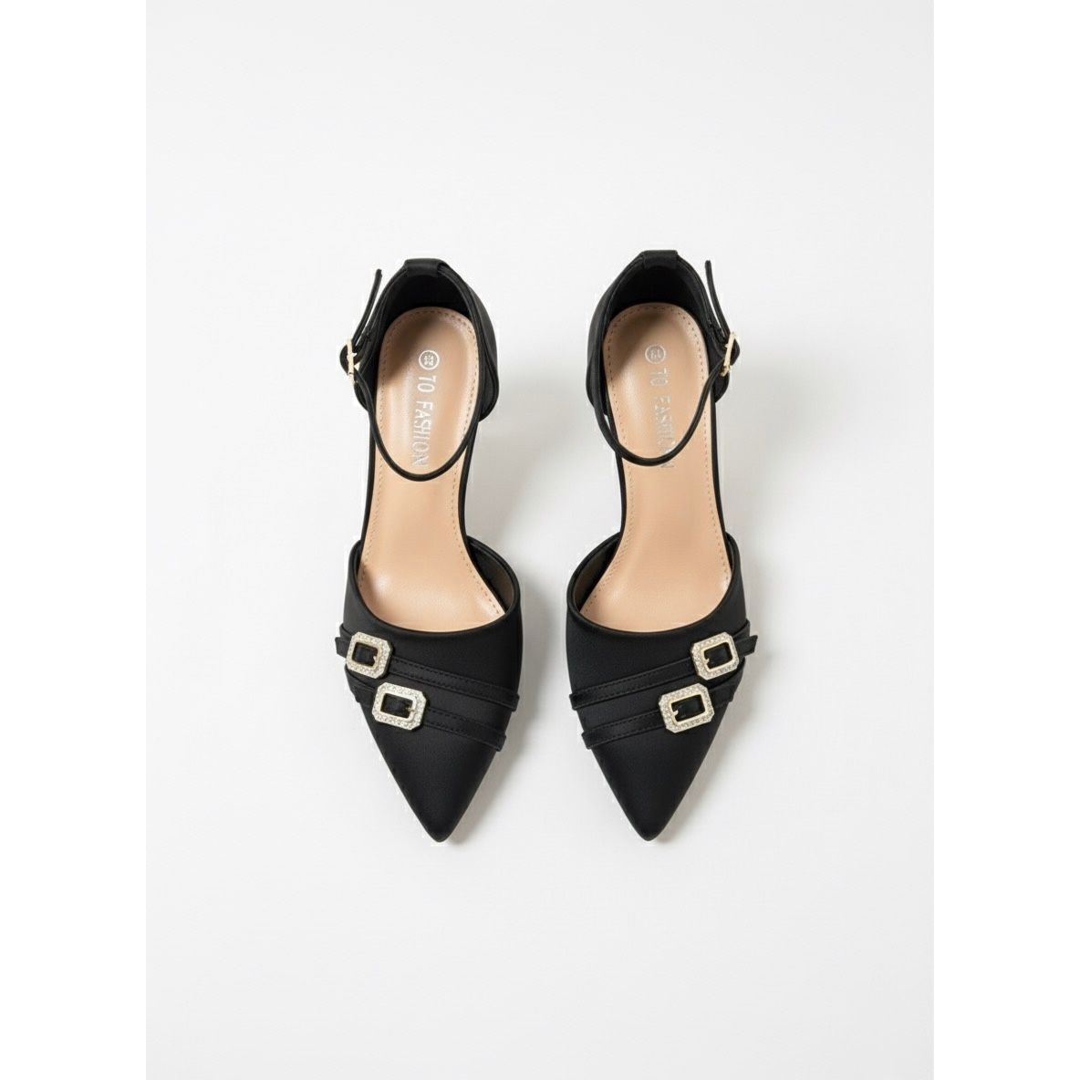 Sexy Metal Clasp Pointy Heel Pumps Shoes