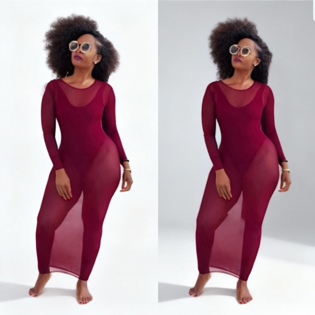 Swimming Suit See-through Cover Up