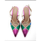 Multi-Color Strappy High Heels Pumps