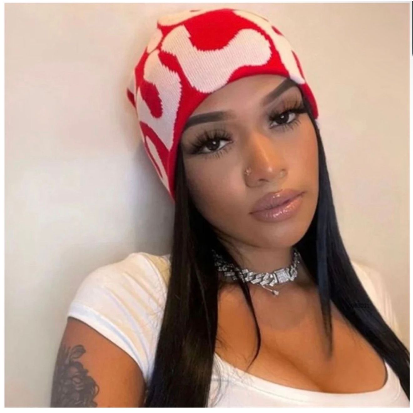 Fashion Letter Jacquard Knitted  Beanie Hat