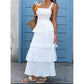 Textured Ruffle Layered Maxi Dress