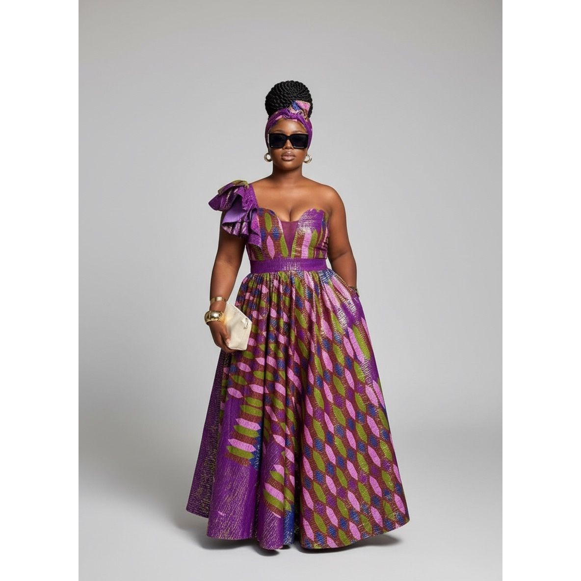African Colourful Print Maxi Dress
