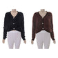 Long Sleeve V-Neck Fluffy Knit Cardigan