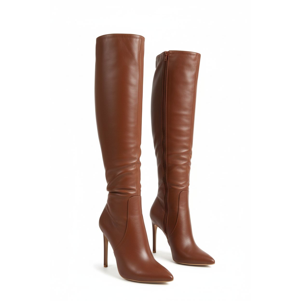 faux below knee pencil boots