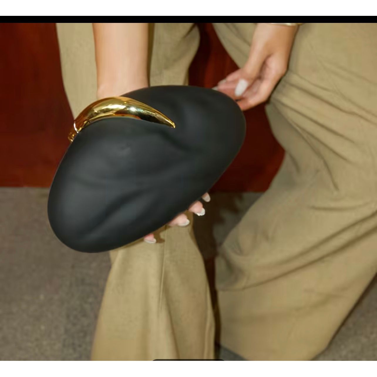 Dome Sculptural Pebble Clutch Bag
