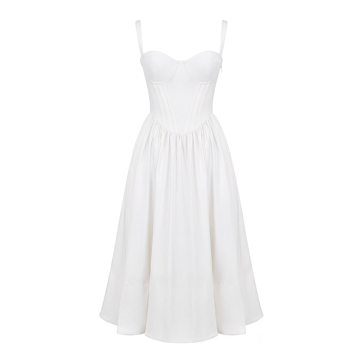 Spaghetti Strap Corset Midi Dress.