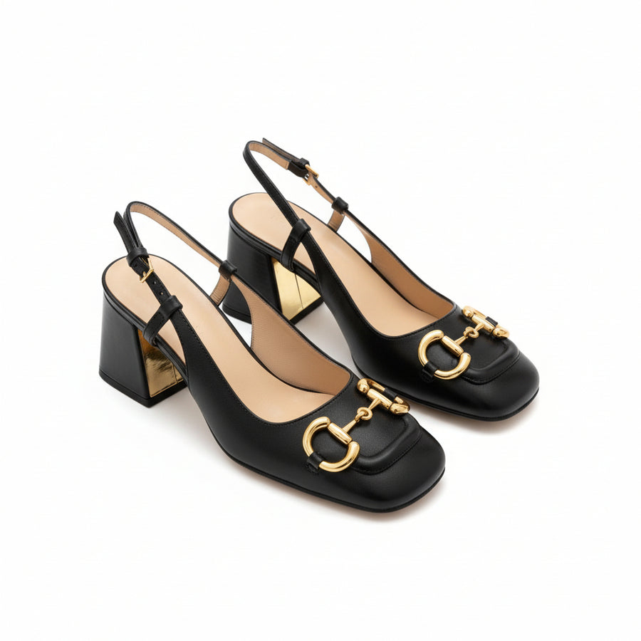 Square Toe Chunky Heel Shoes
