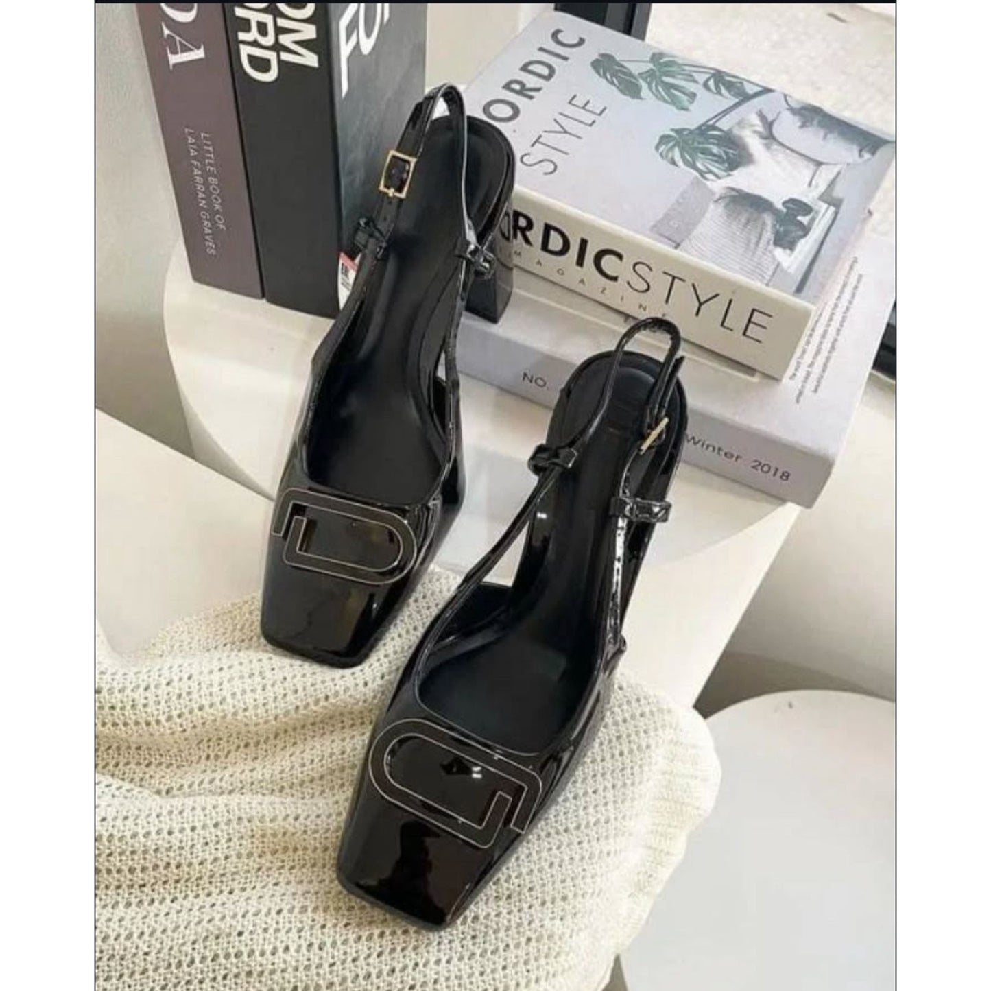 Glossy Thick Short Heel