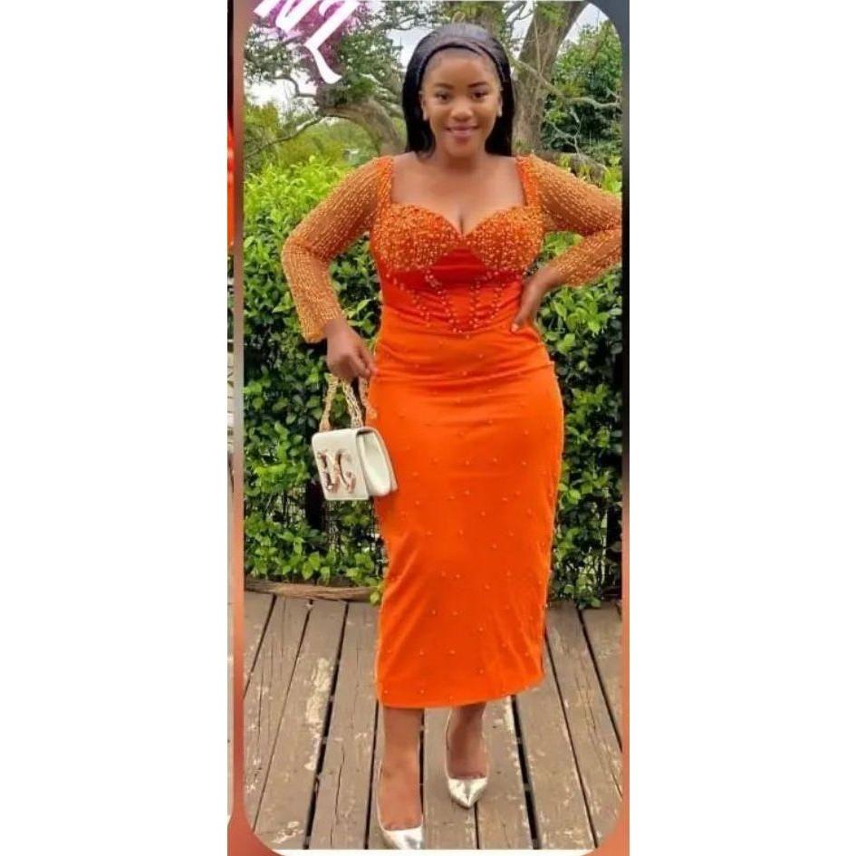 Long Sleeve Wedding Occasion Dress.