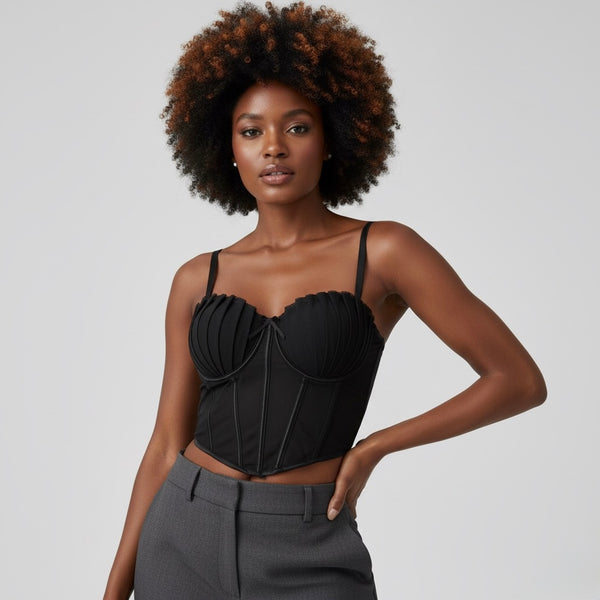 Structured Satin Corset Top with Spaghetti Straps – YELLOW SUB TRADING