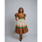 Ankara Print Puff Sleeve Midi Dress