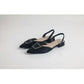 Crystal Buckle Slingback Heels