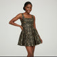 Gold Brocade Mini Dress