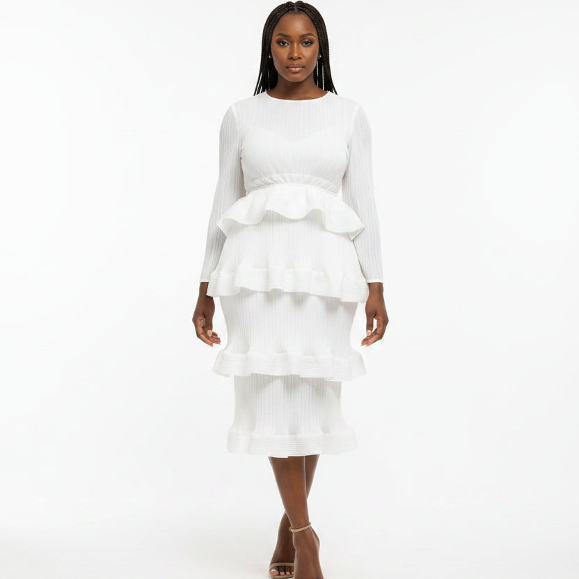 Three Quarter Sleeve patchwork dress