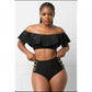 Generic Ruffle Off Shoulder High Waist Bikini.