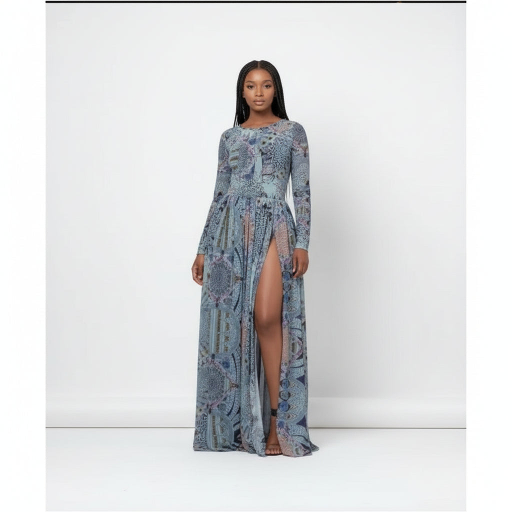 Side Slit Floral Maxi Dress