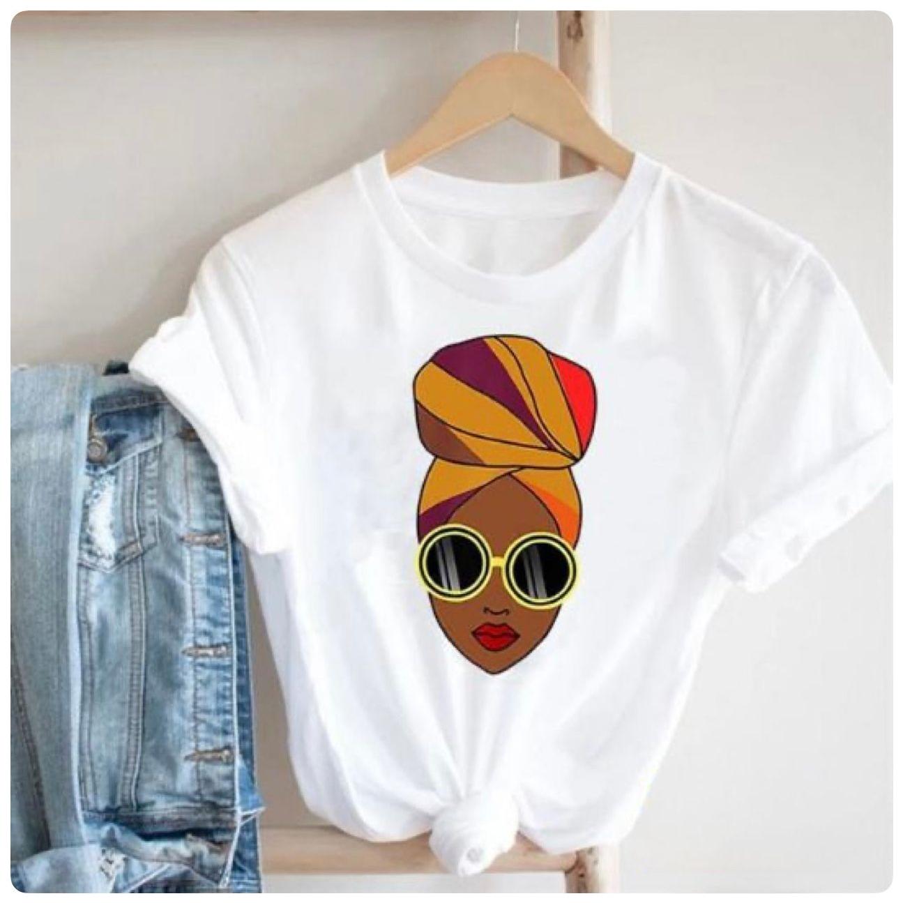 African Diva Queen Graphic Print T-Shirt.