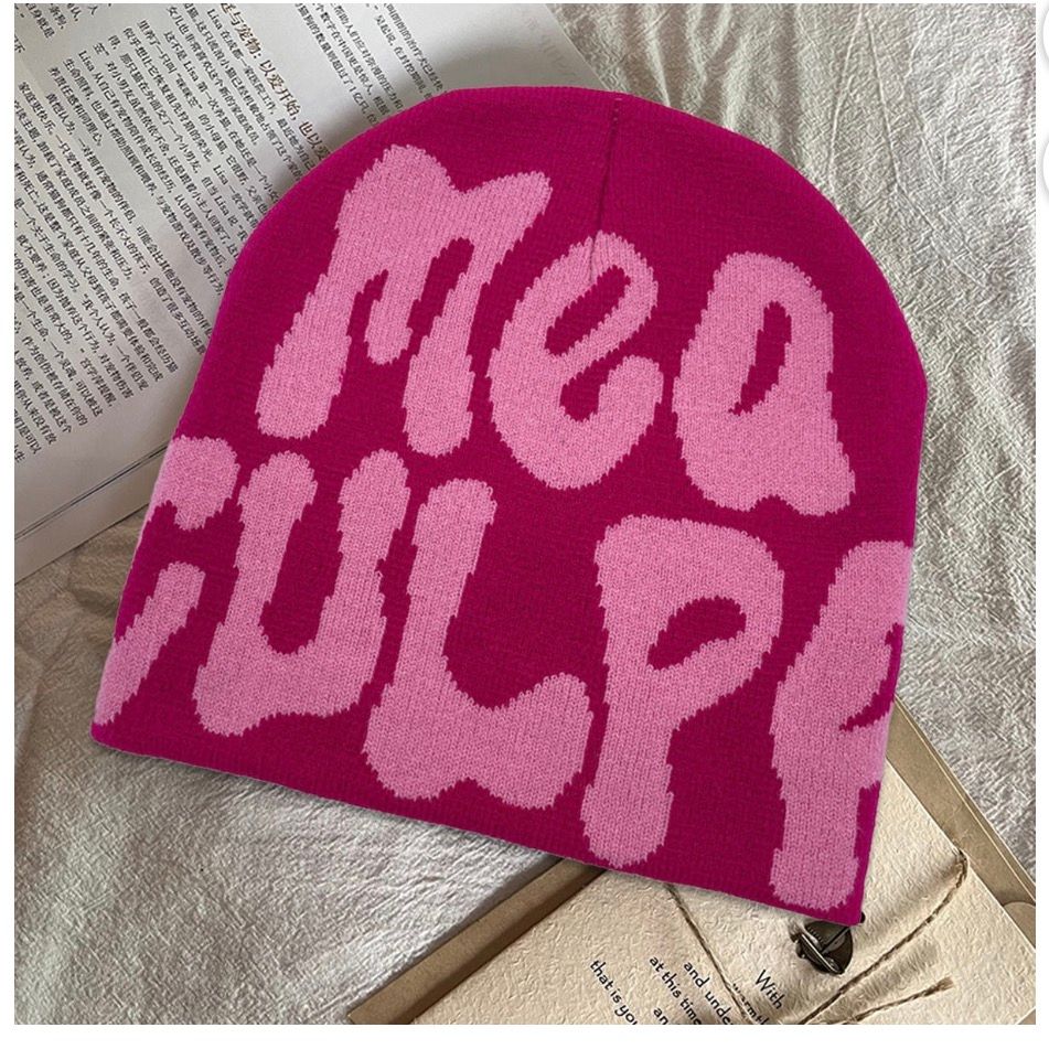 Fashion Letter Jacquard Knitted  Beanie Hat