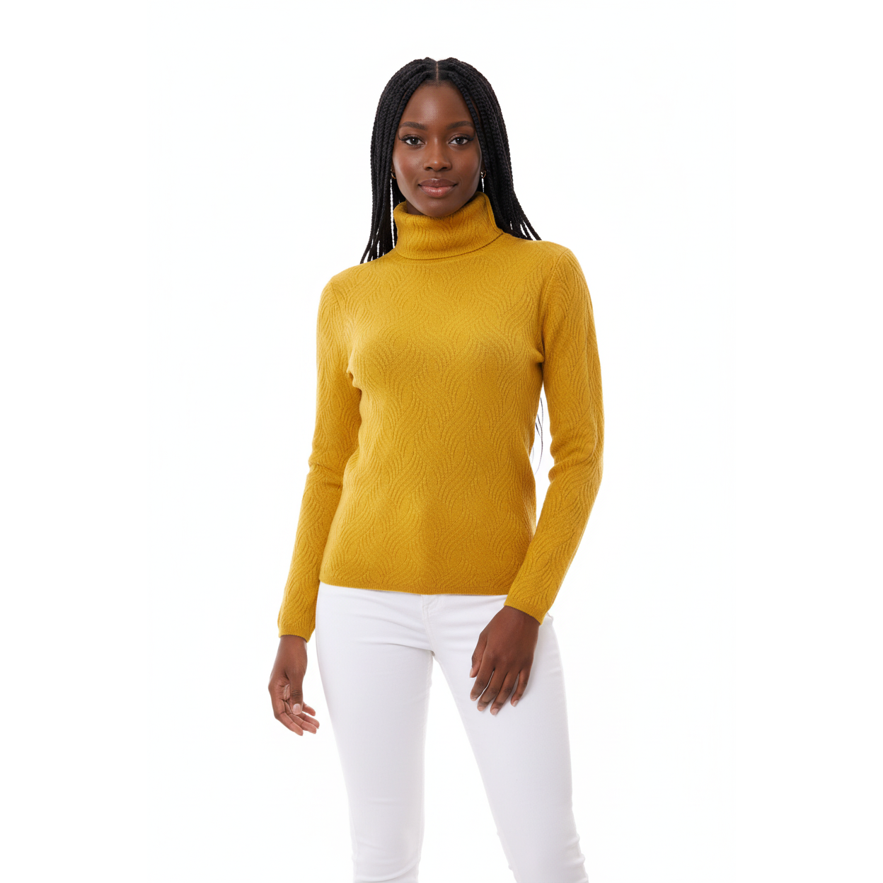 Turtleneck Ribbed Knit Sweater