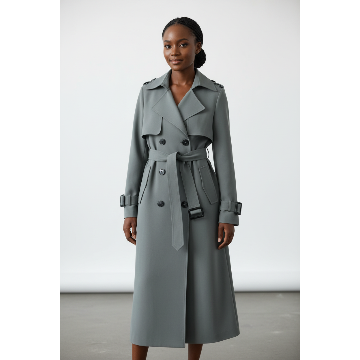 Long Double-Breasted Casual Loose Coat