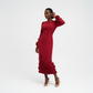 Elegant Plus Size Floral Pleat Midi Dress