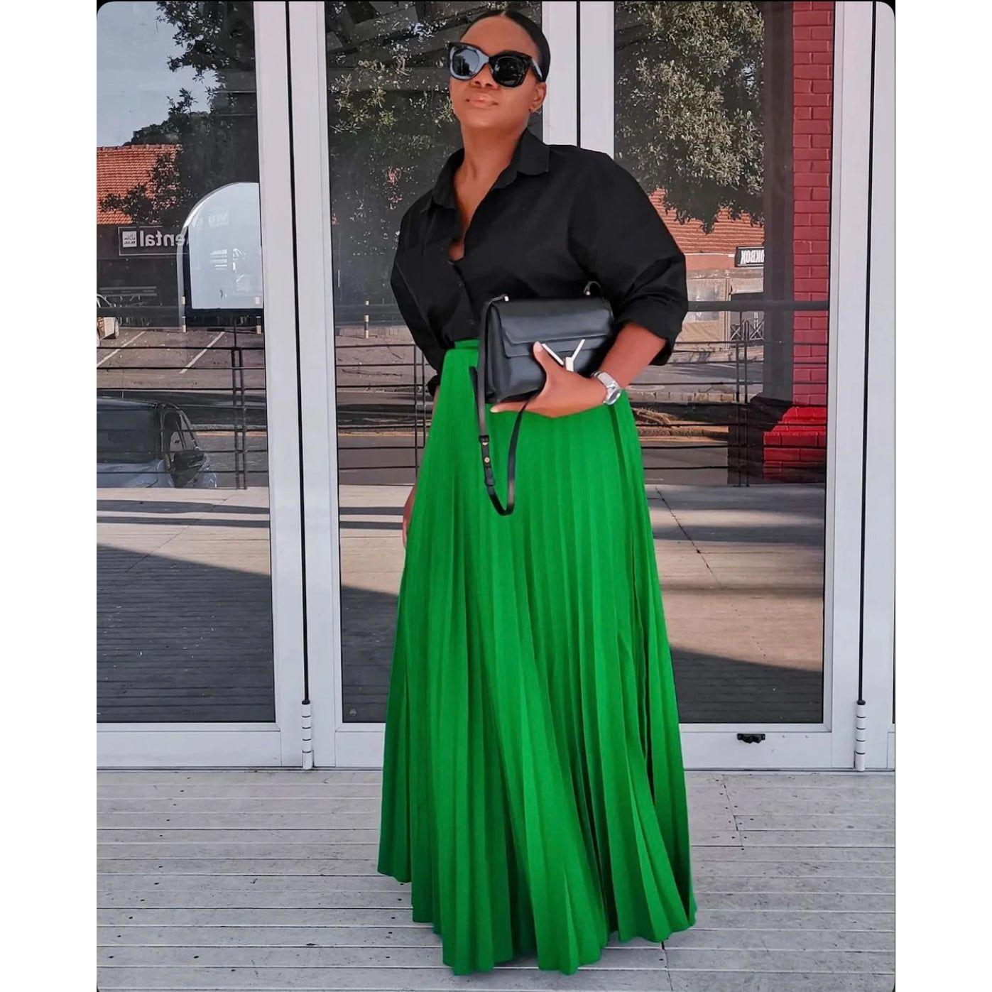 Clothing Pleated Skirt Size 30 U&F Women Plus Size Black Solid