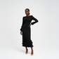 Elegant Plus Size Floral Pleat Midi Dress