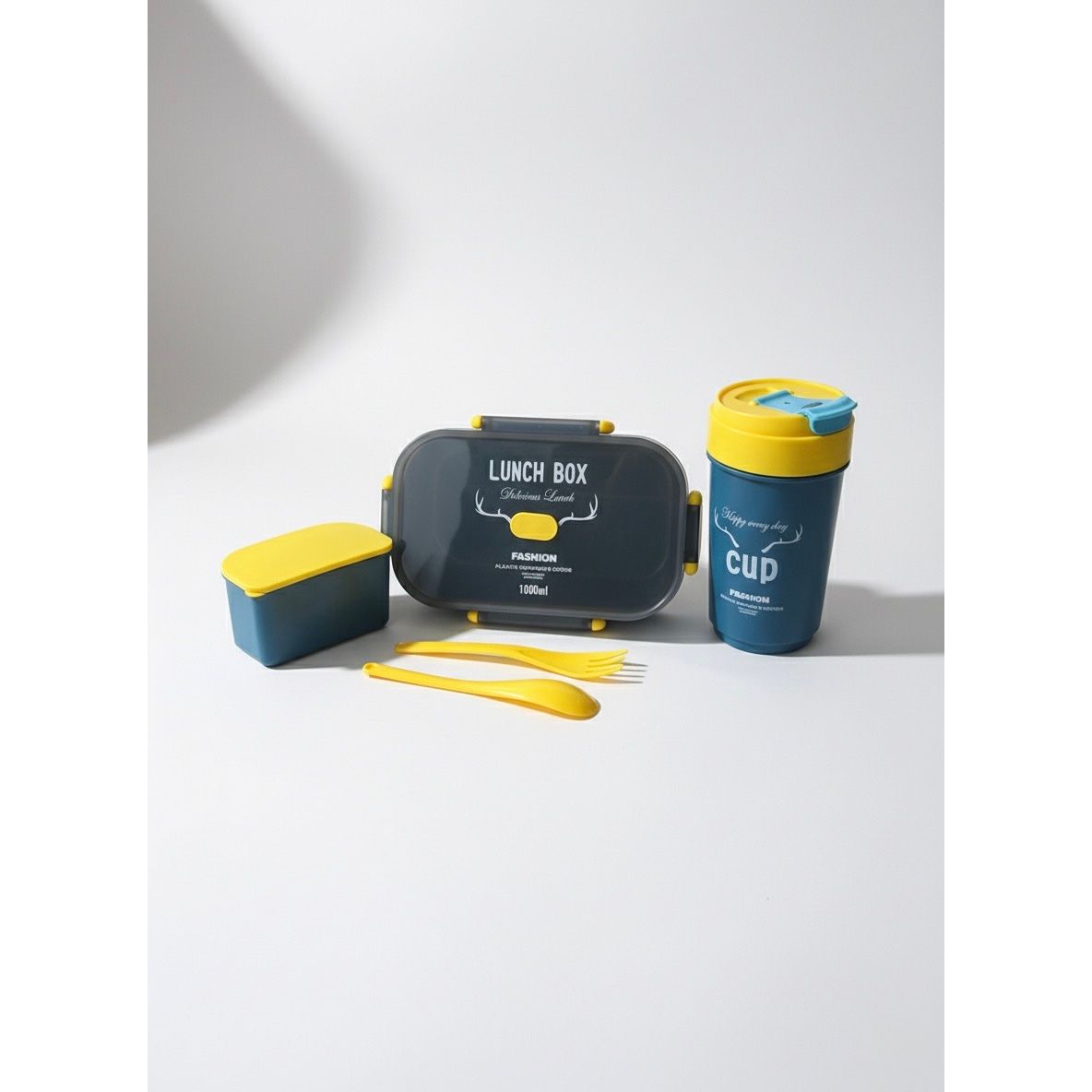 5-Piece Reusable Lunch Box & Cup Set