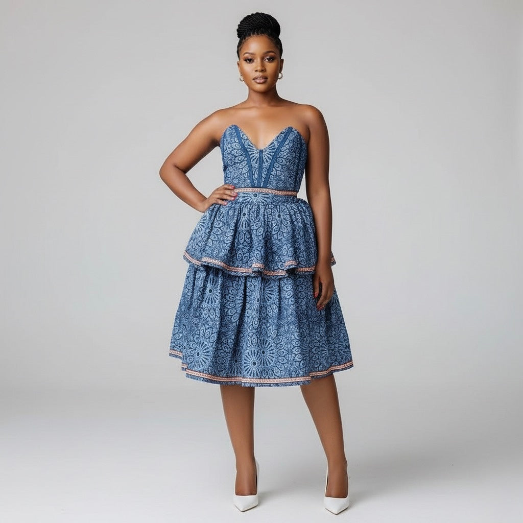 Boobtube Elegant African Print Dress